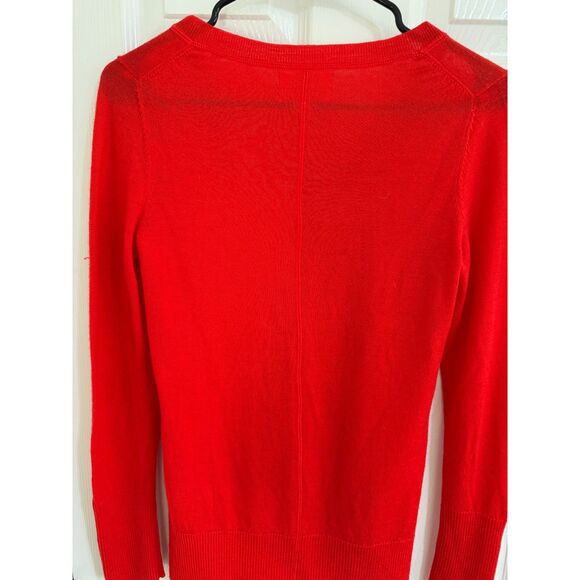 KENAR Superfine Merino Wool Womens Red V Neck Sweater SZ S - Picture 8 of 9